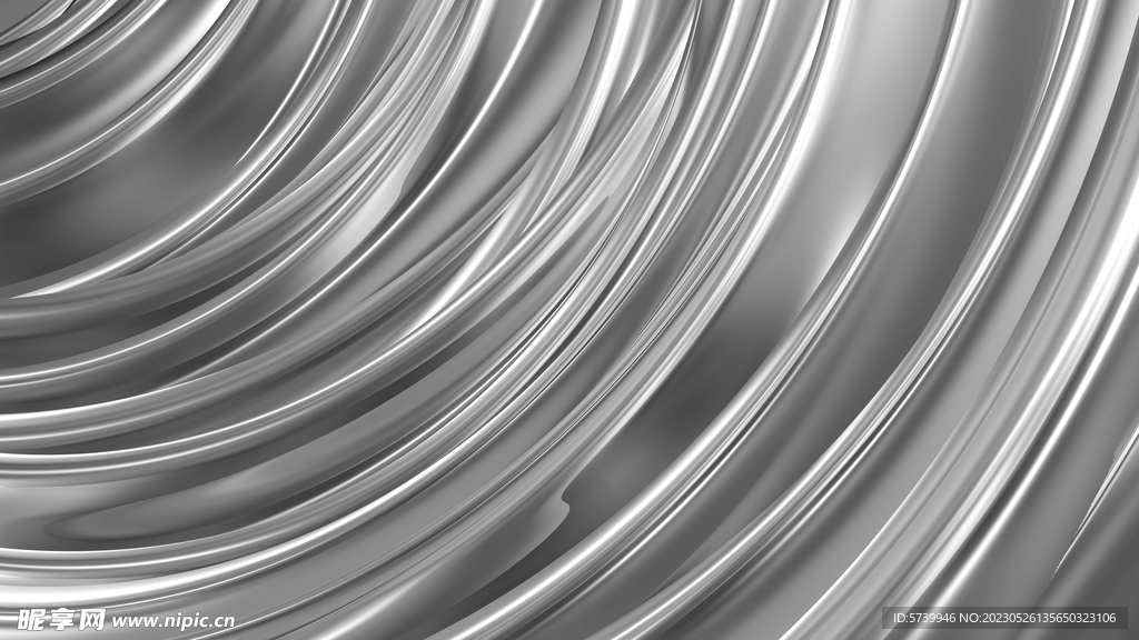 银色金属质感波浪线条纹理图片
