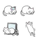 手绘猫咪插画 
