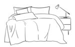 原创手绘线条插画矢量床品 床头