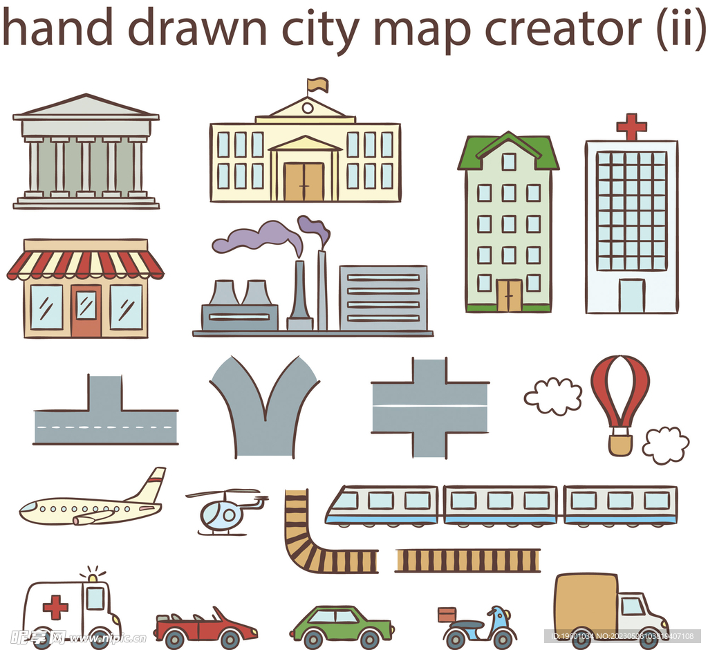 扁平化城市元素