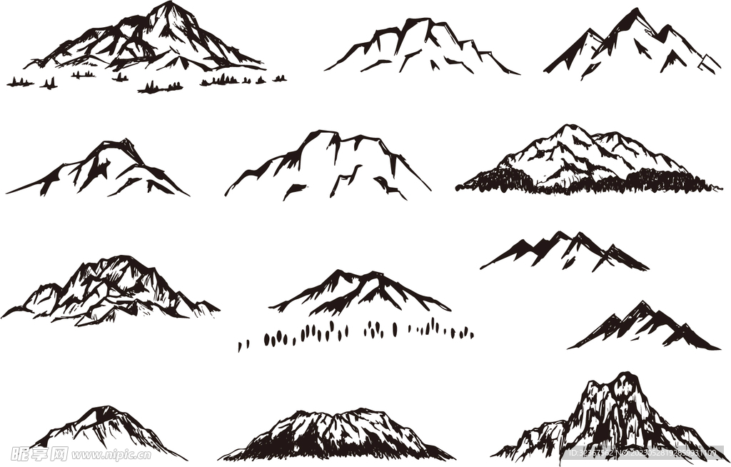 矢量山插画