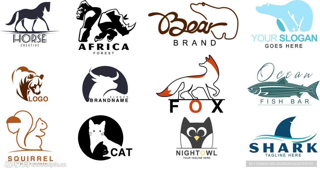 抽象动物logo