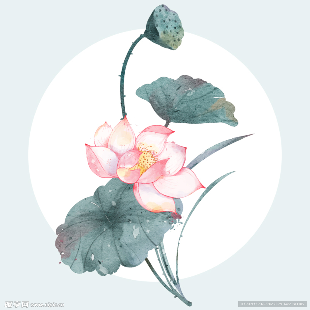 水彩花