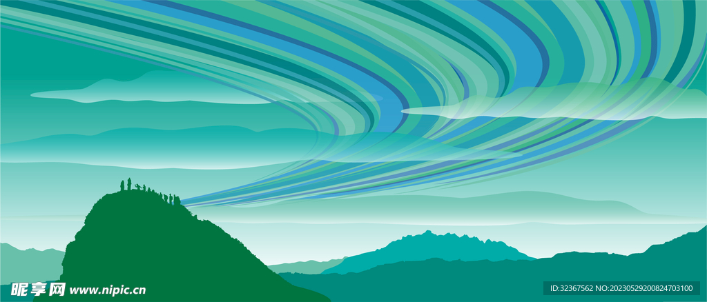 绿色天空矢量背景