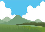 自然景观天空山水矢量背景