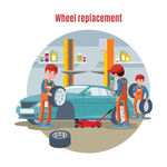 汽车维修换轮胎
