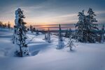 雪景 夕阳 高清背景