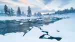 雪景 河水 清新背景