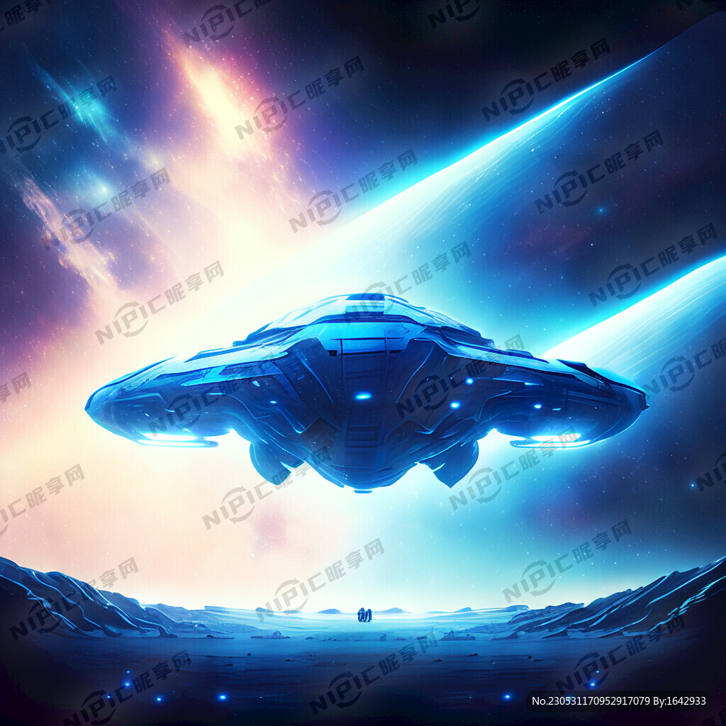 蓝色星空 浩瀚宇宙 宇宙飞船