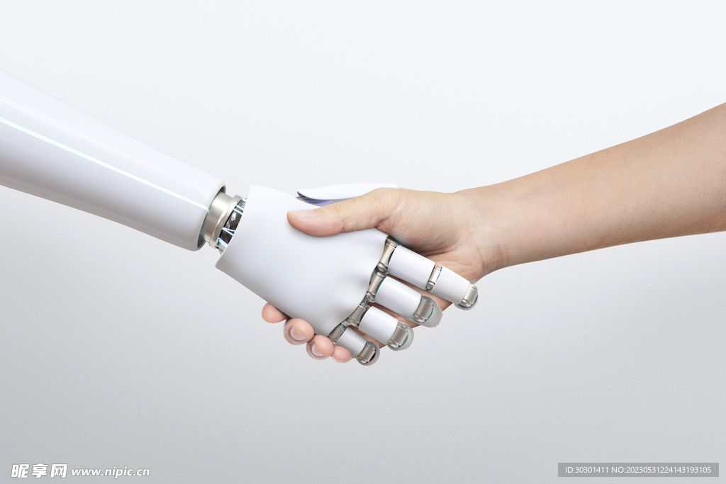 人工智能AI握手图片