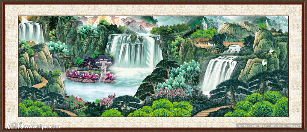 聚宝盆风景画 
