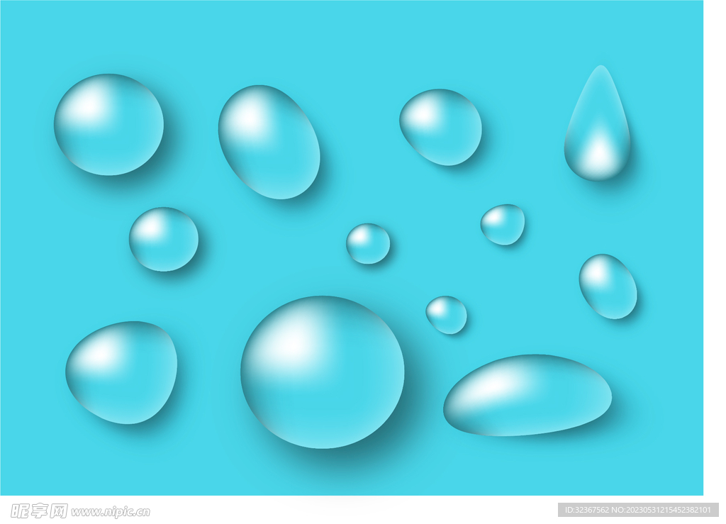 蓝色矢量水滴
