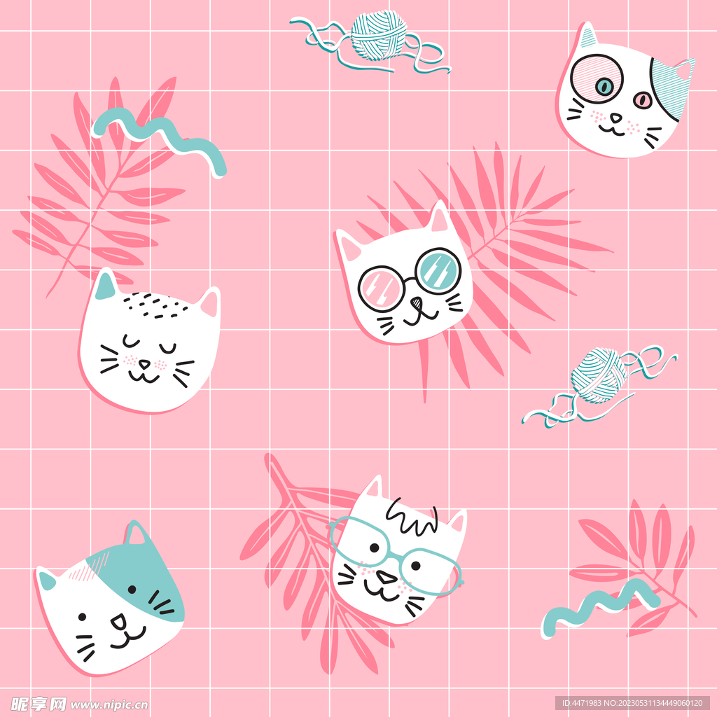 粉色猫咪背景
