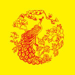中国传统凤凰牡丹