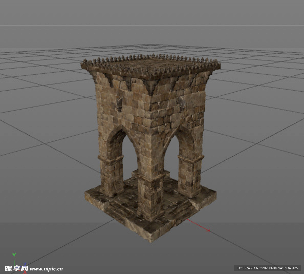 C4D模型古代异域风情建筑
