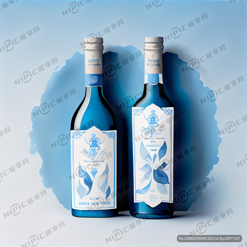 白酒 包装 剪纸风 高端 蓝色