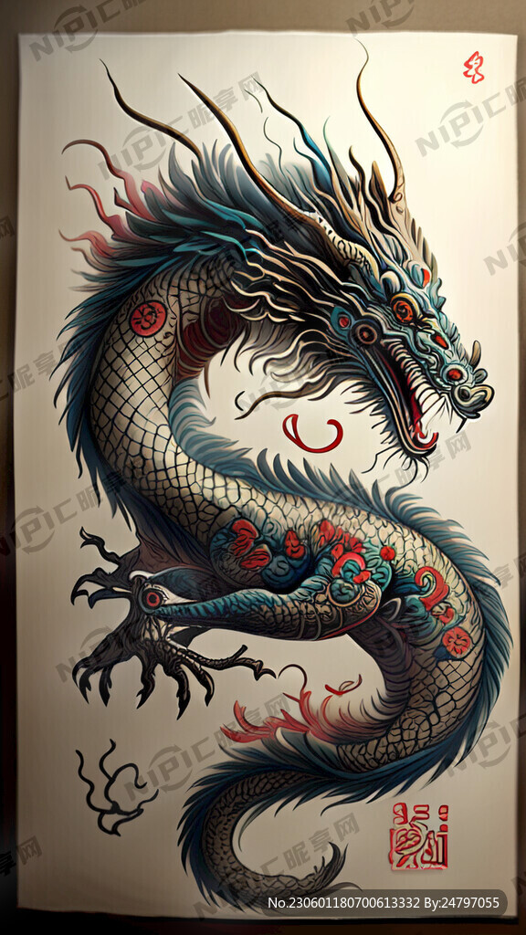 手绘生肖龙 手绘