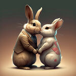 兔子生肖图.可爱  浪漫   滑稽