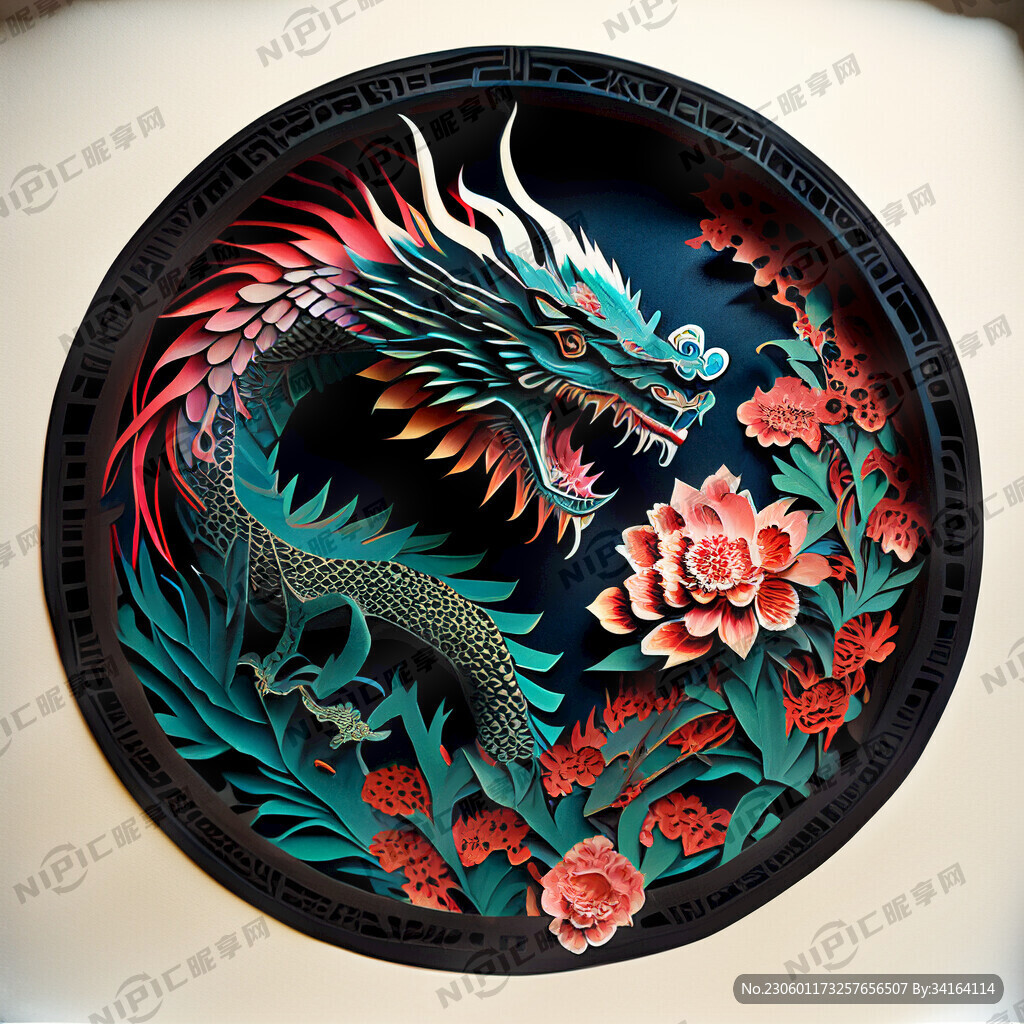 窗花剪纸龙