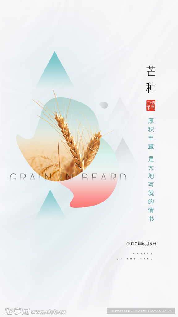 中国传统24节气芒种海报 