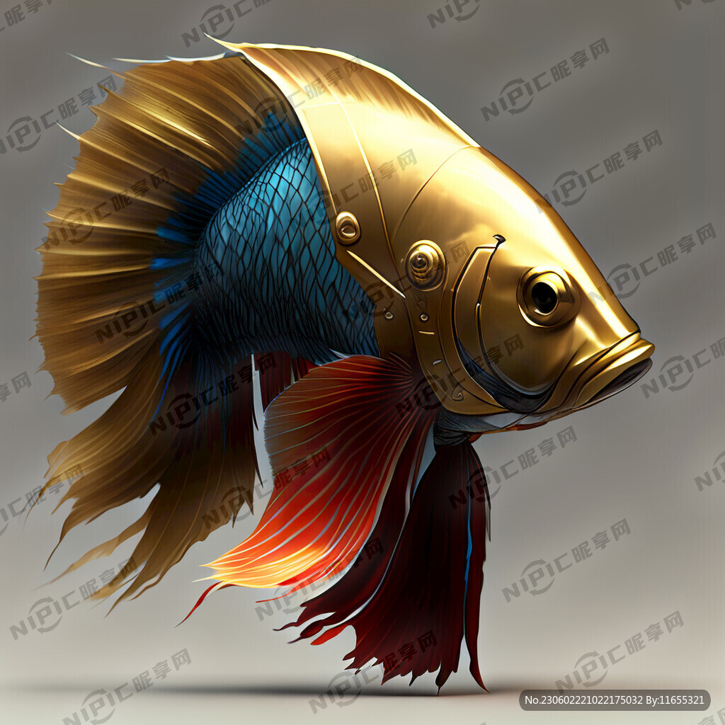 斗鱼 身穿铠甲 头戴头盔