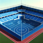 运动场（足球场、蓝球场）运动雕塑布置