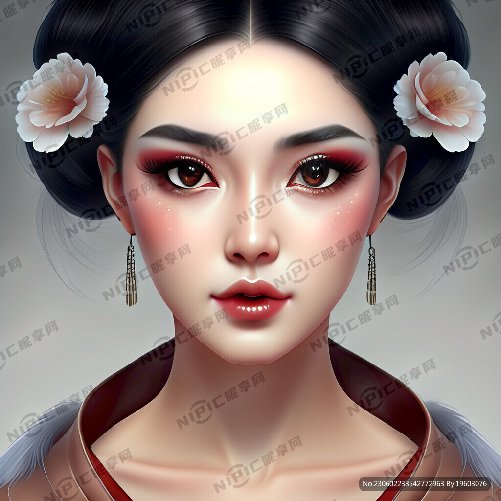 国风 时尚美女 俏皮 美甲