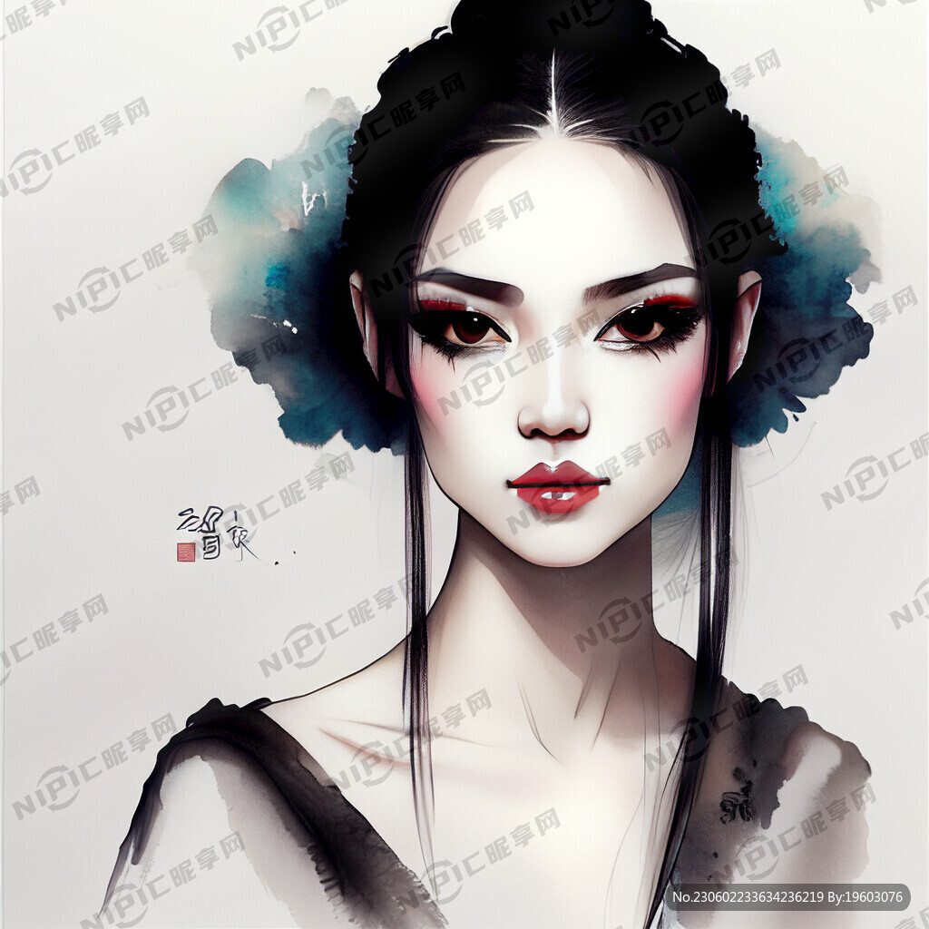 国风 时尚美女 俏皮 美甲