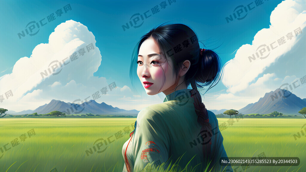 蓝天白云 绿绿的草地