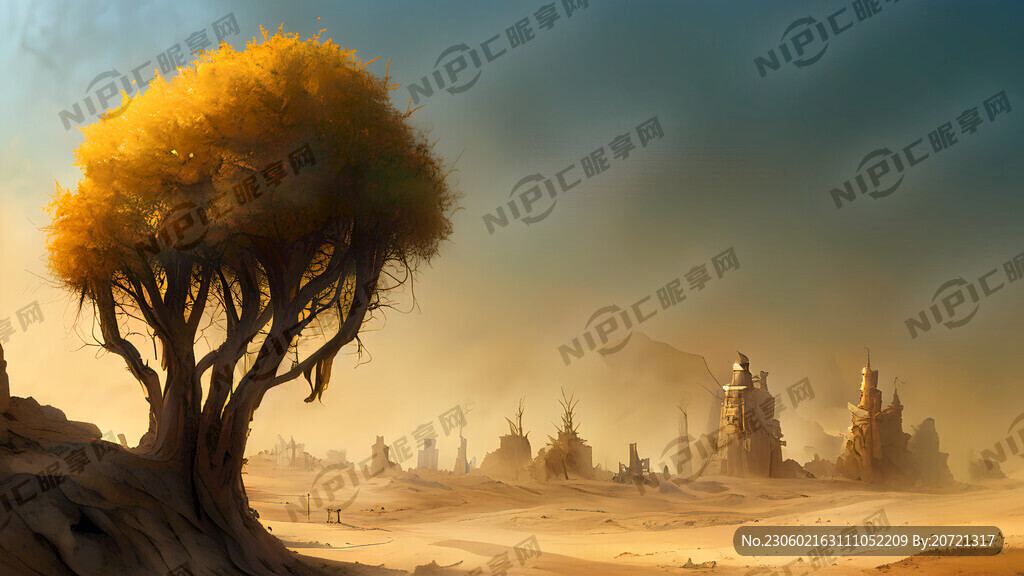 沙漠 古城 沙尘暴 奇幻 公路