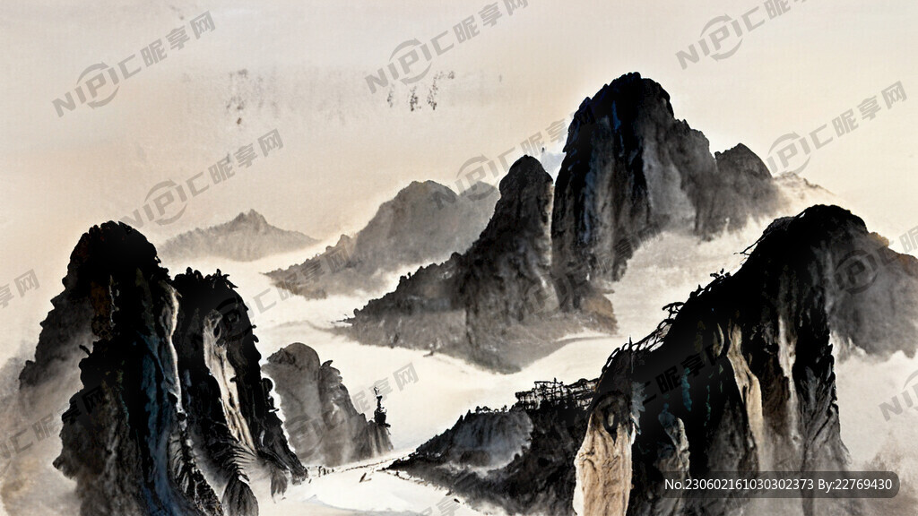 中国风山水画