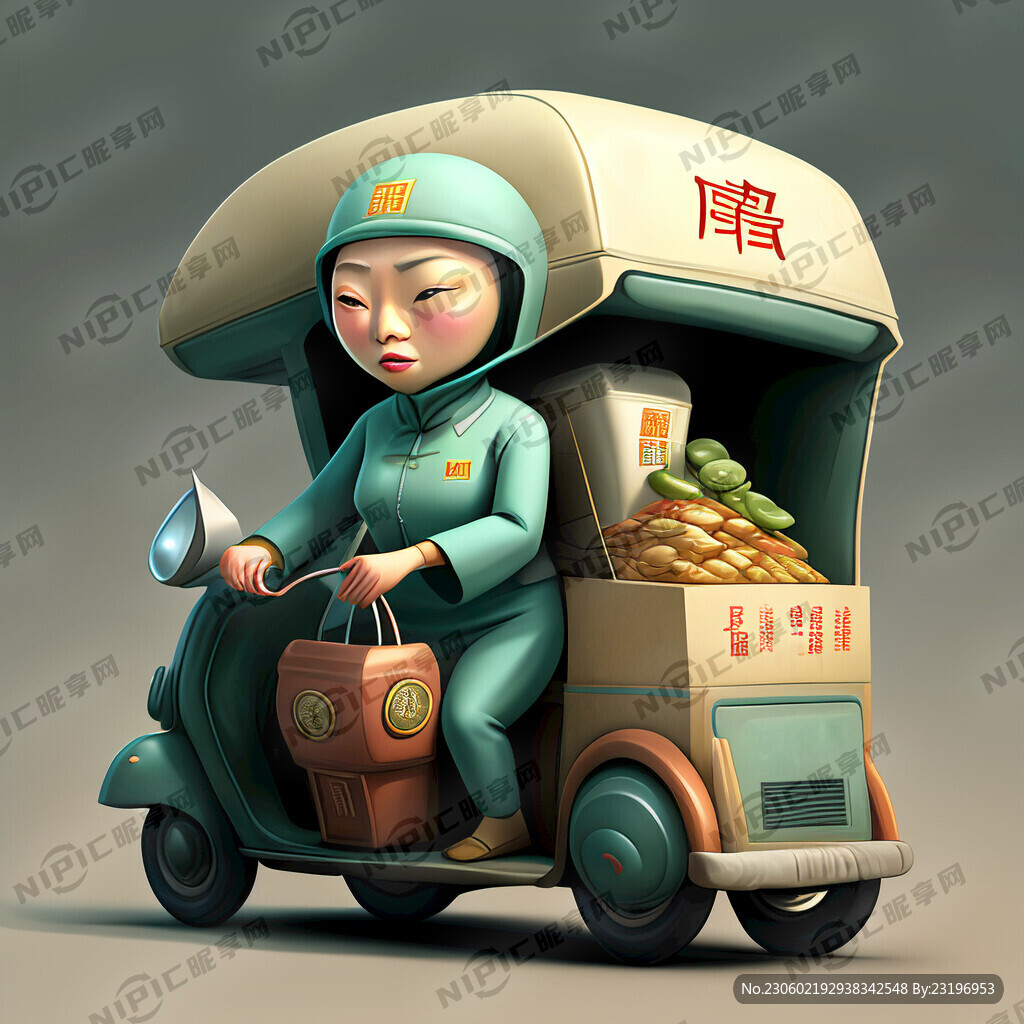 夸张的外卖员