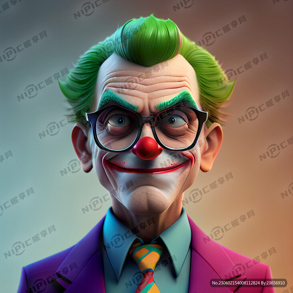 小丑叔叔 皮克斯动画风格 带