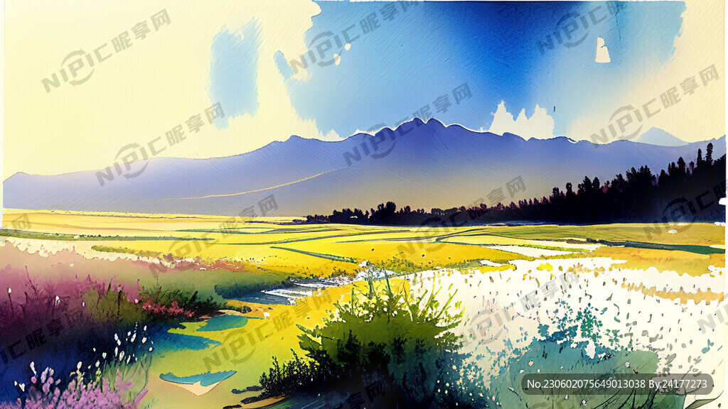 平原草地 植物丰茂的春天 山水