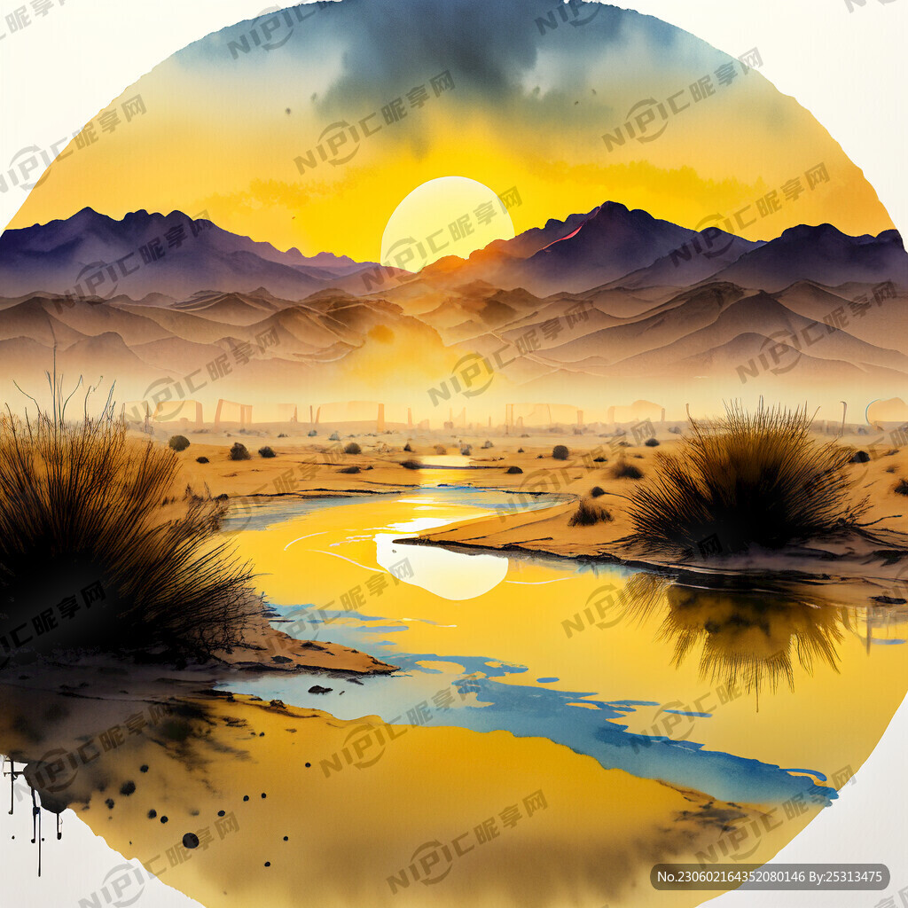 超大广角 俯视视角 大漠孤烟直