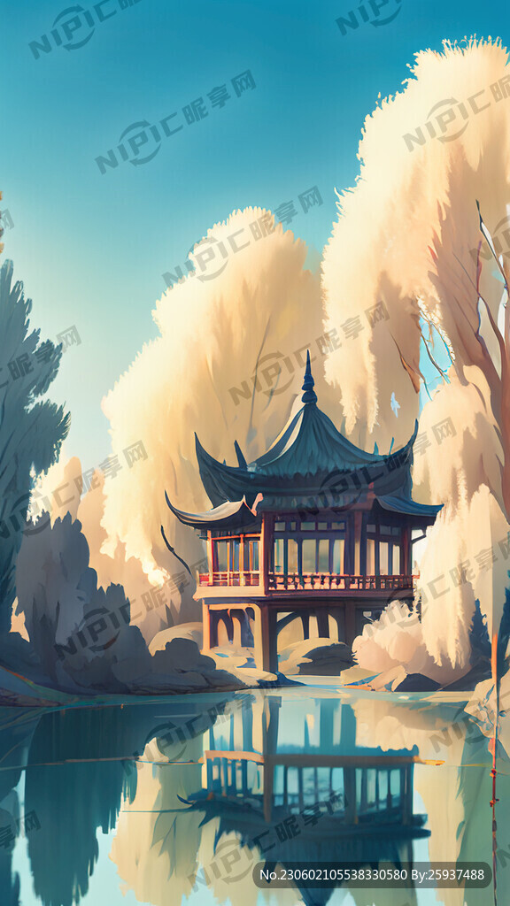 卡通 民族风 女孩 风景
