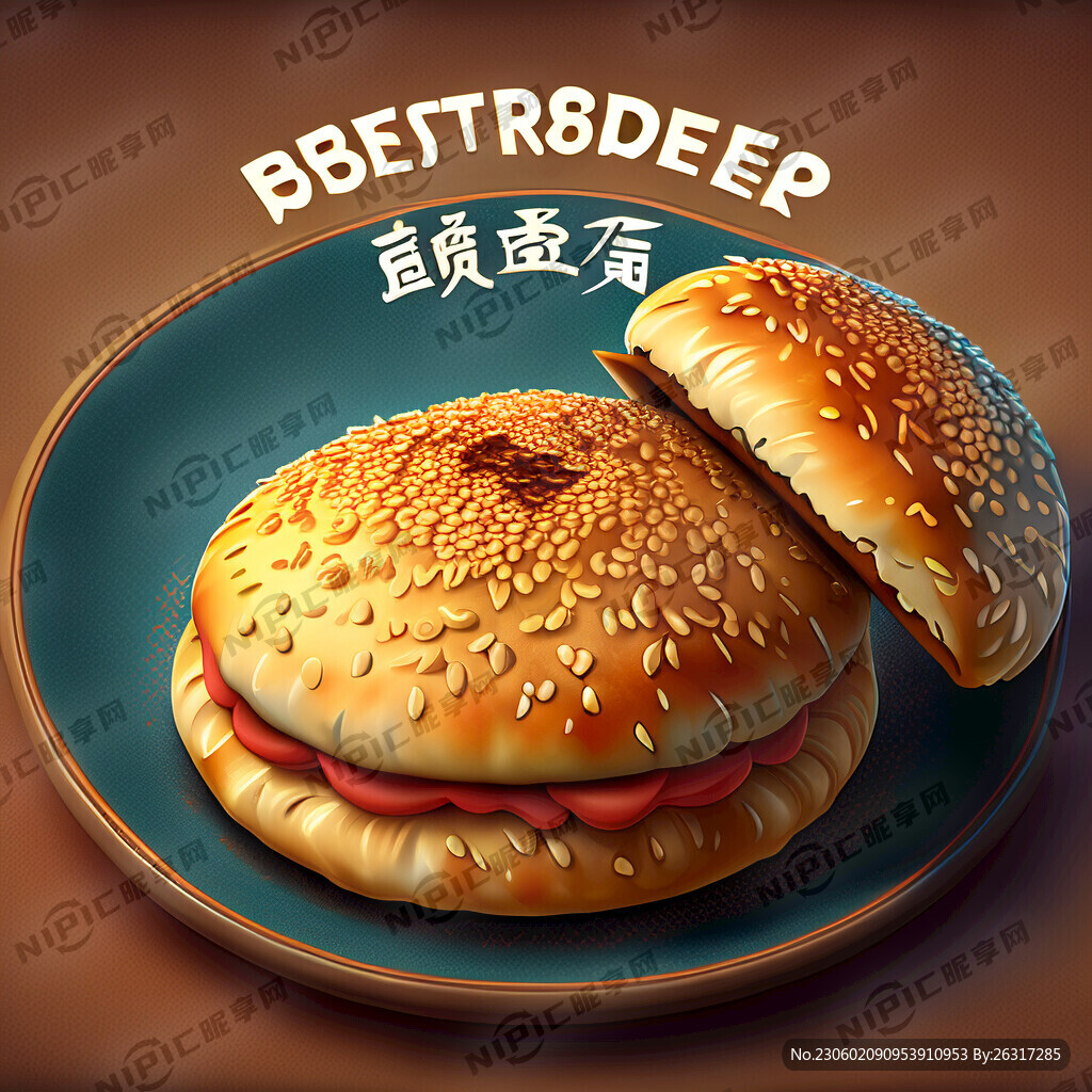 中国卡通奥尔良口味烧饼