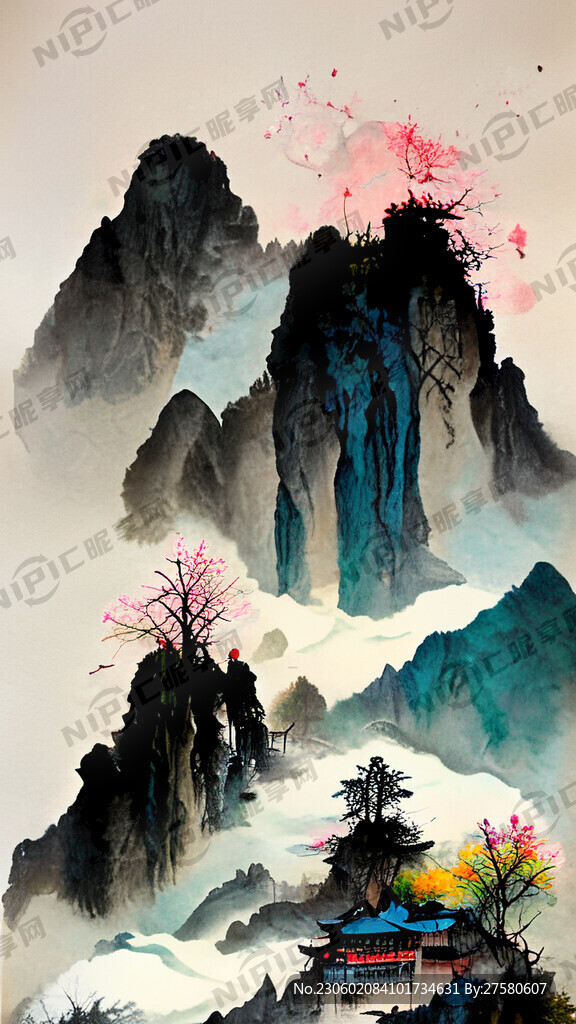 春天景色  中国画  硬核机械