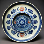 藏纹  满印 瓷盘 展示 藏区文化