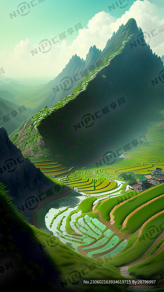 生态米 山峰梯田