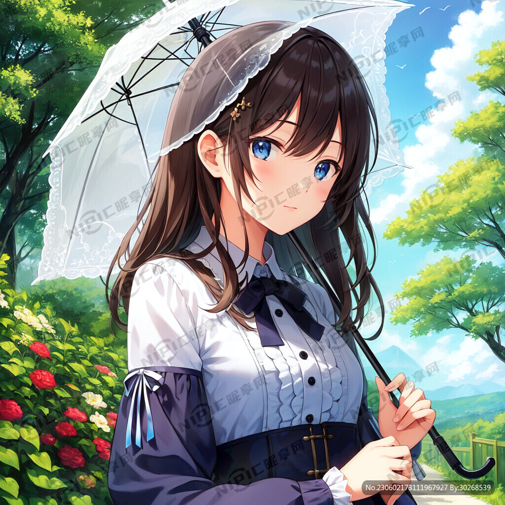 女孩在阳光下打着伞