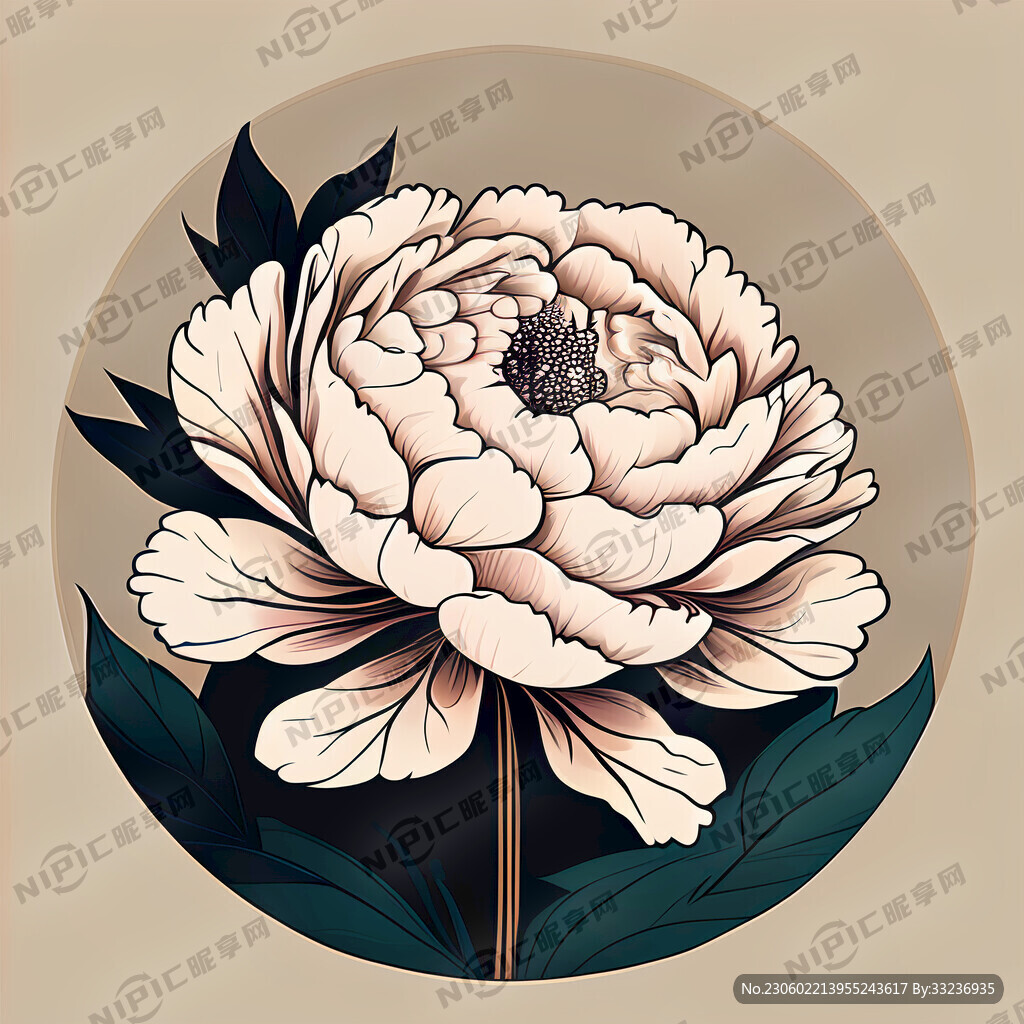 牡丹花 中国风 艺术 国画
