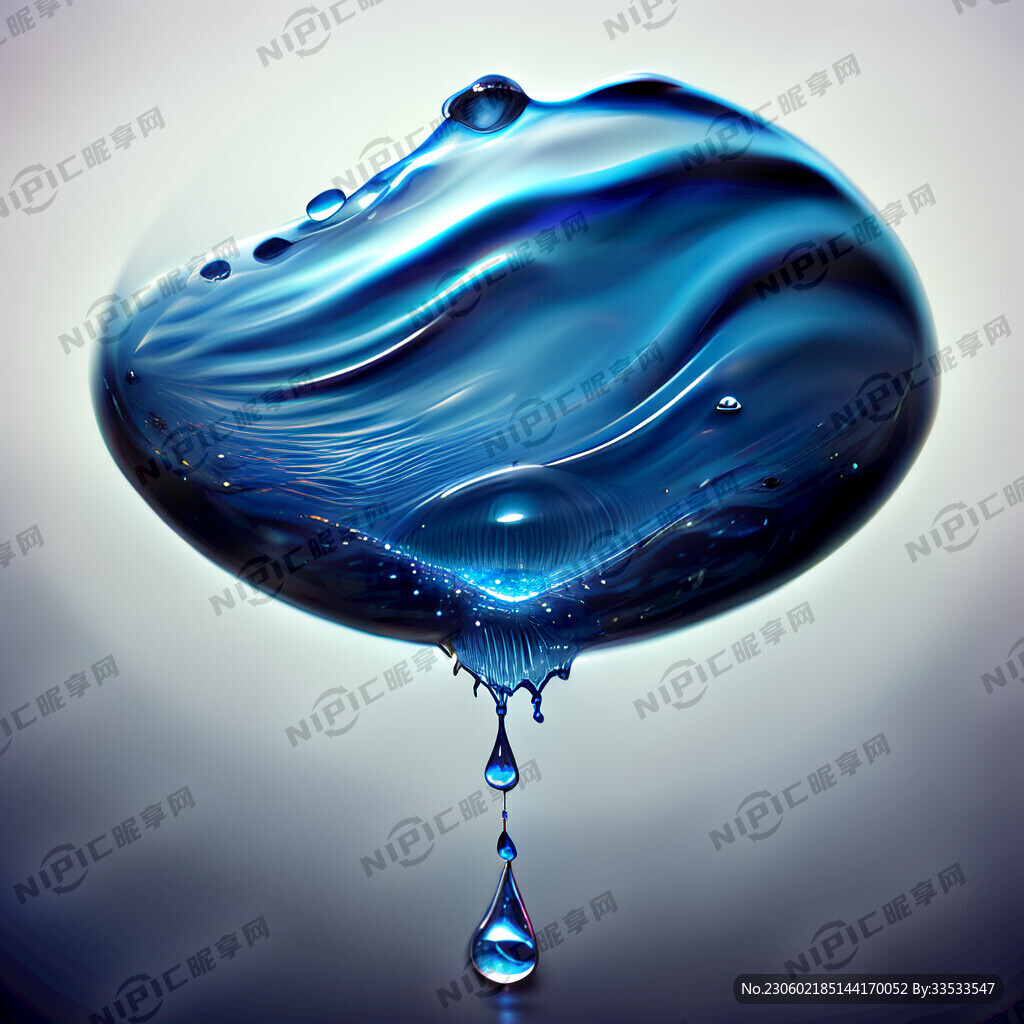 蓝色水滴波纹