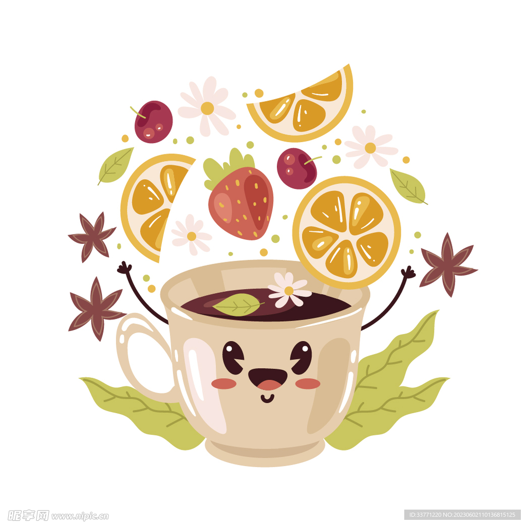 卡通柠檬茶