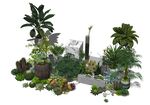 绿色植物小景模型