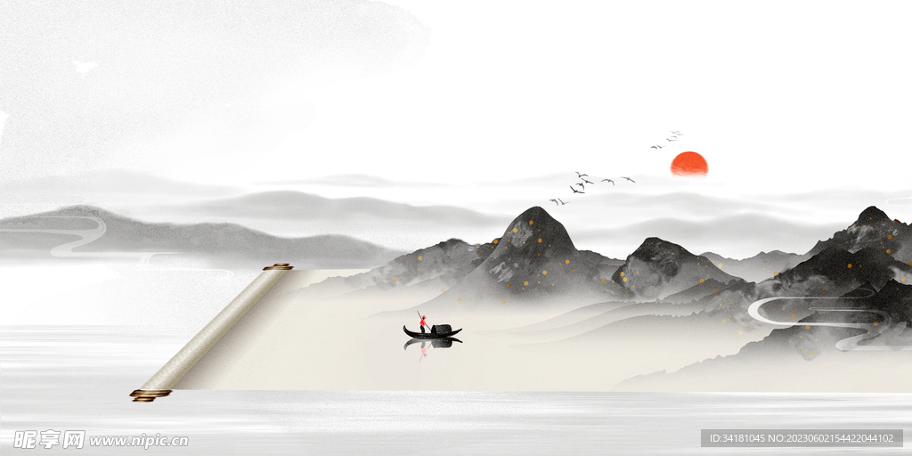 中国风山水画