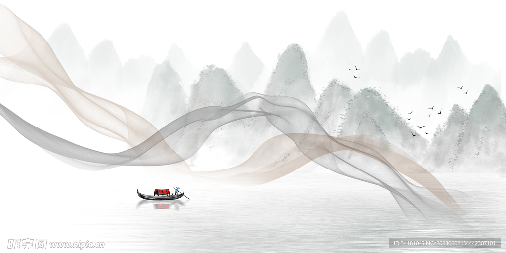 中国风山水画