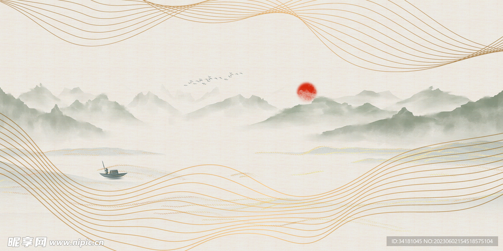 中国风山水画
