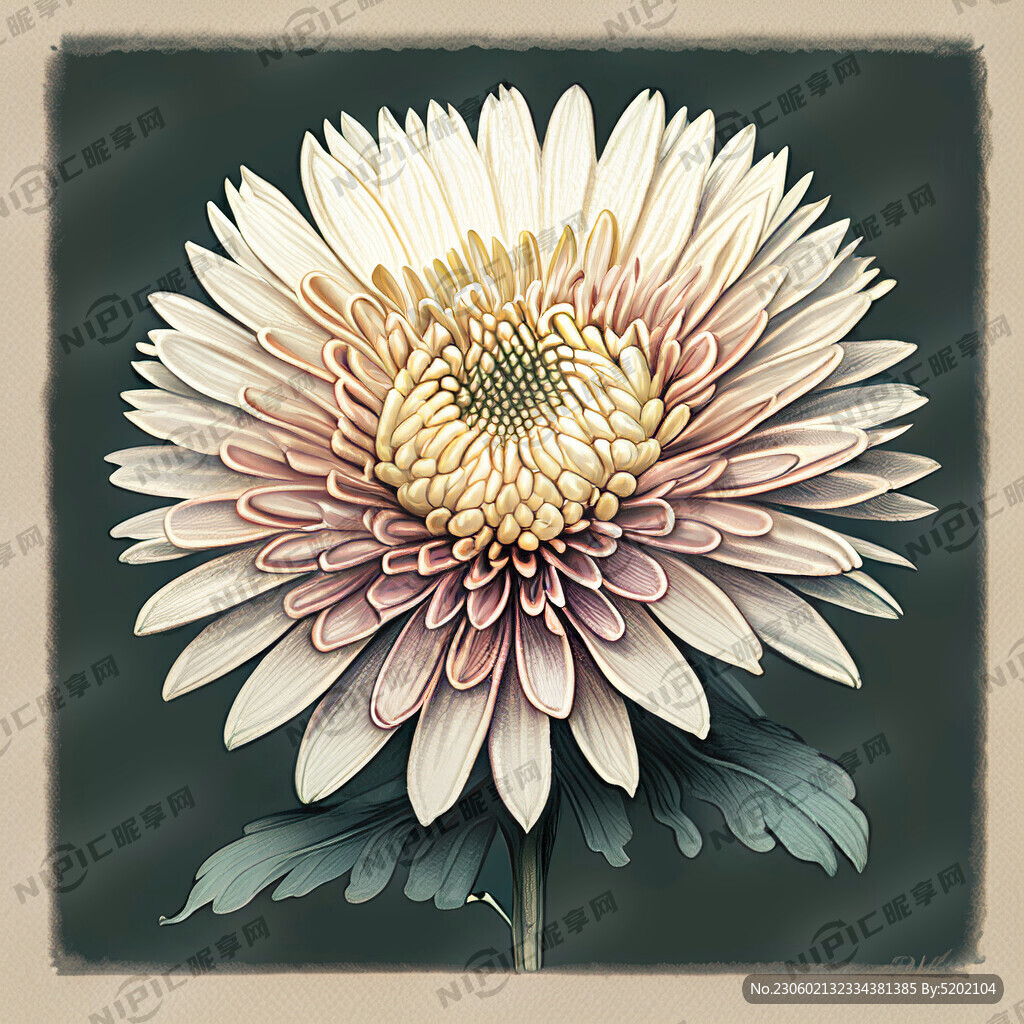 AI创作图手绘菊花nipic.com-昵图网