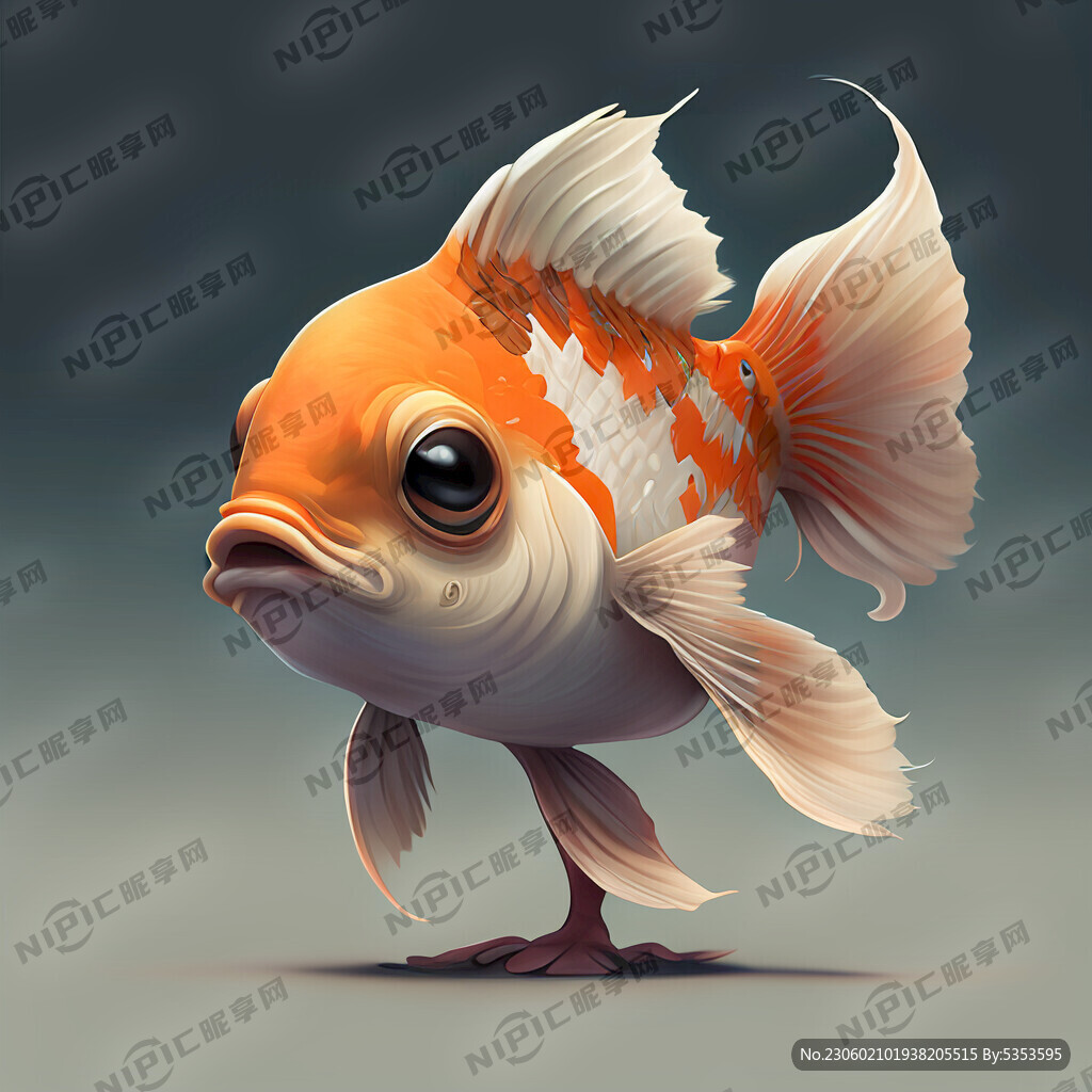 可爱 站立着的 侧脸的锦鲤